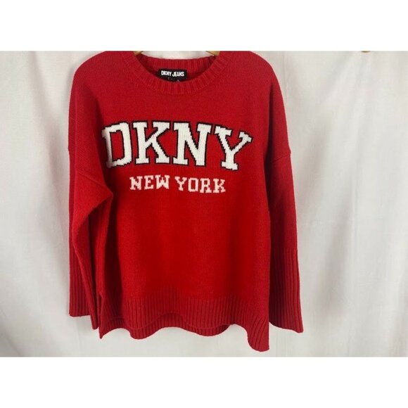 DNKY New York Red Logo Pull Over Sweater Women's Large. - Picture 2 of 6
